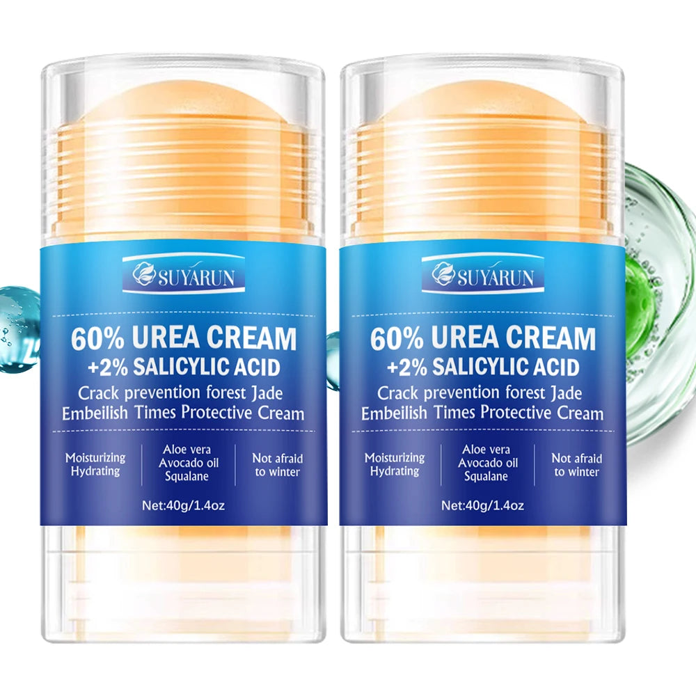 SUYARUN Crema para el cuidado de los pies con urea al 60% - Reparación intensiva del talón agrietado, eliminador de callos para pies secos - Absorción rápida de la piel del pie.