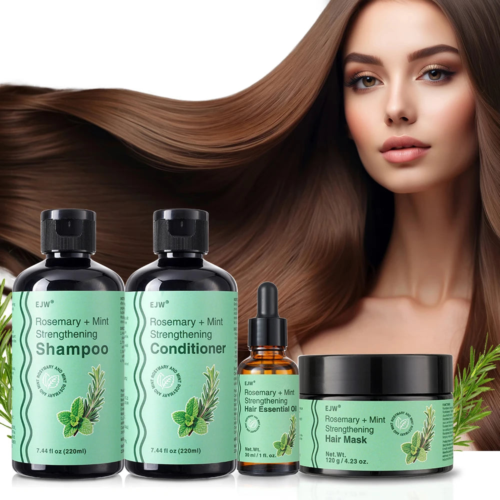 Champú de Romero, Acondicionador, Mascarilla Capilar y Aceite para Cabello Fino, Nutre las Raíces del Cabello y Fortalece el Cabello Fino