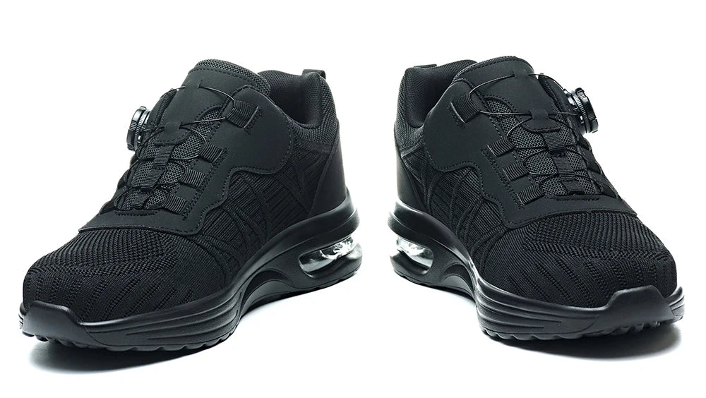 Nuevos zapatos de seguridad con hebilla giratoria para hombre, botas de trabajo ligeras antiimpacto y antiperforación, diseño deportivo de moda para exteriores profesionales
