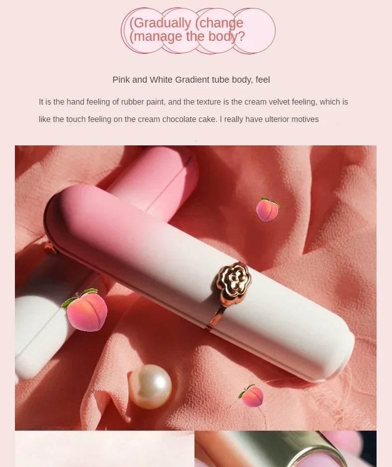Bálsamo labial de Color melocotón, lápiz labial con cambio de temperatura de cristal, brillo de labios hidratante de larga duración, maquillaje, cuidado de labios, cosmético de reparación