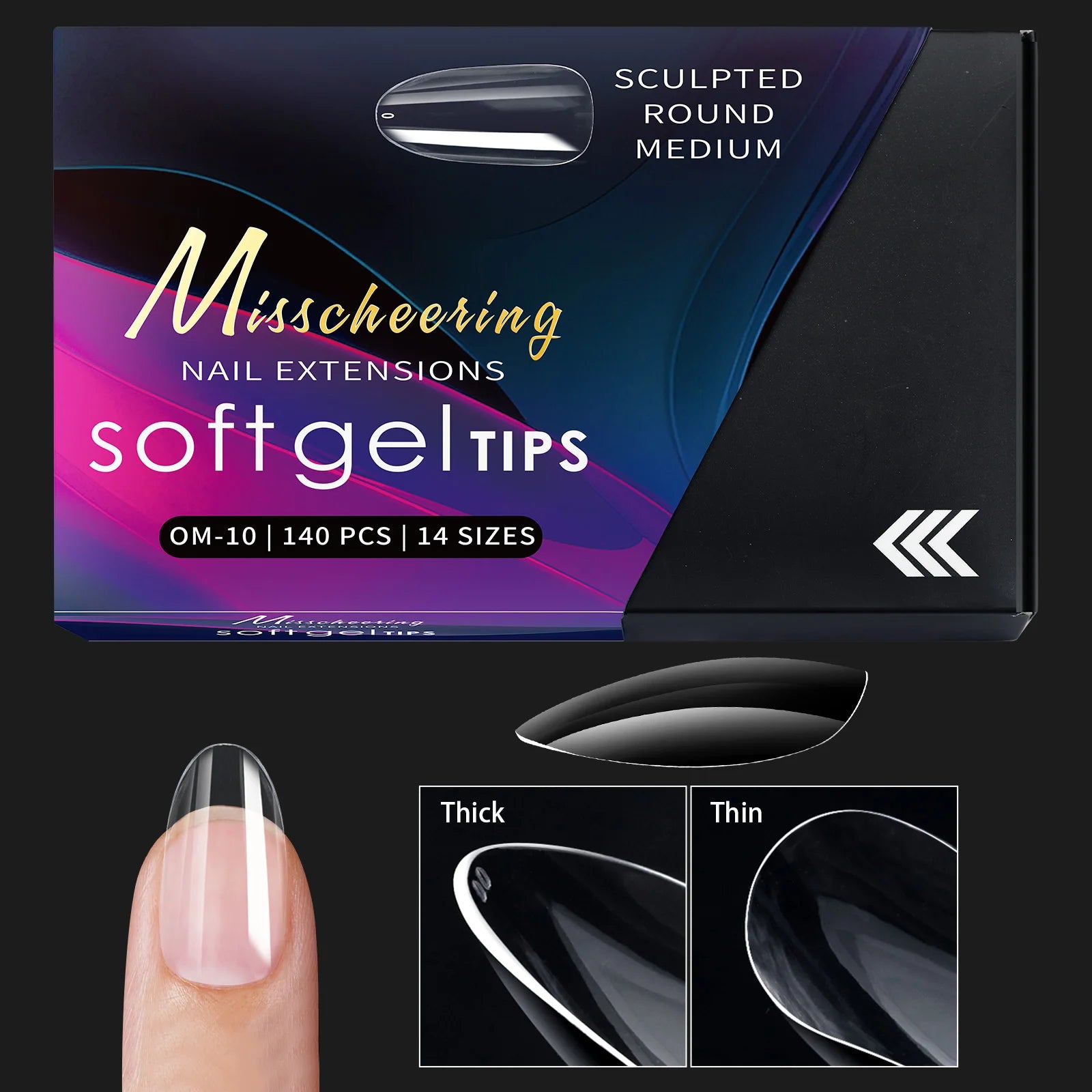120/140 Uds. Puntas de uñas postizas de aguja de almendra extensión de uñas postizas suaves y transparentes para el hogar DIY salón de uñas manicura prensa en las uñas
