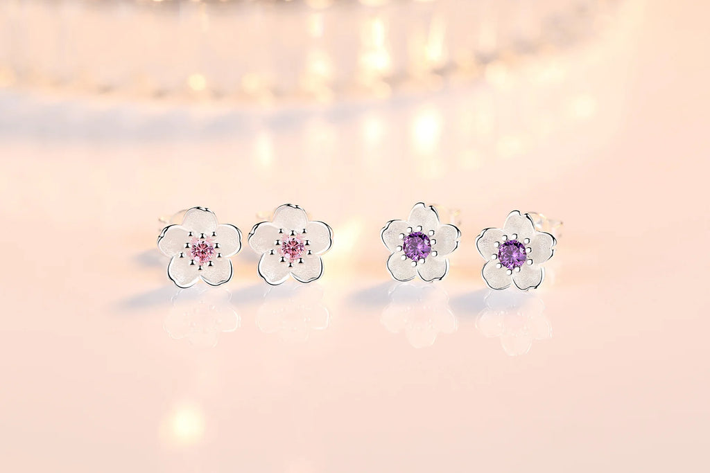 Pendientes pequeños de Plata de Ley 925 con circonita rosa y púrpura para mujer, accesorios de joyería de lujo elegantes para boda, venta al por mayor