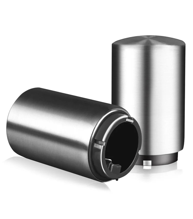 Abridor automático de botellas de cerveza de acero inoxidable, tapa de empuje sin curvatura, fácil de abrir para botellas de vidrio de cerveza y refresco, abridor de cocina