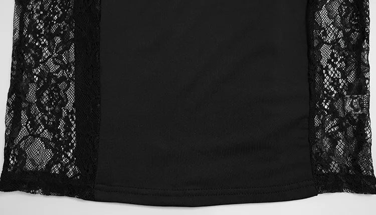 Ahagaga Eelgant correas Vestidos de mujer Patchwork encaje vaina camisola sólida sin mangas fiesta tendencia moda Mujer Vestidos batas