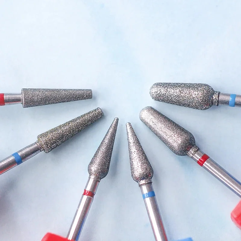 Brocas de cerámica para uñas de diamante, fresa para manicura, limas rotativas para cutículas izquierda y derecha, herramientas de accesorios para uñas DIY