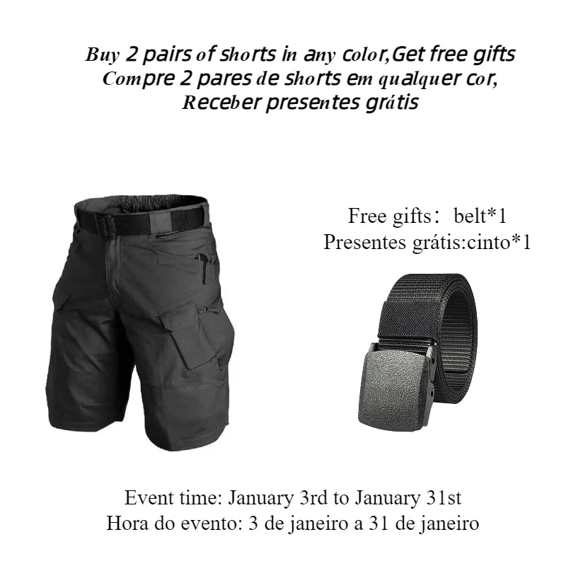 Pantalones cortos tácticos militares para hombre, pantalones cortos urbanos impermeables de senderismo, pantalones de campamento con múltiples bolsillos, talla grande, Verano
