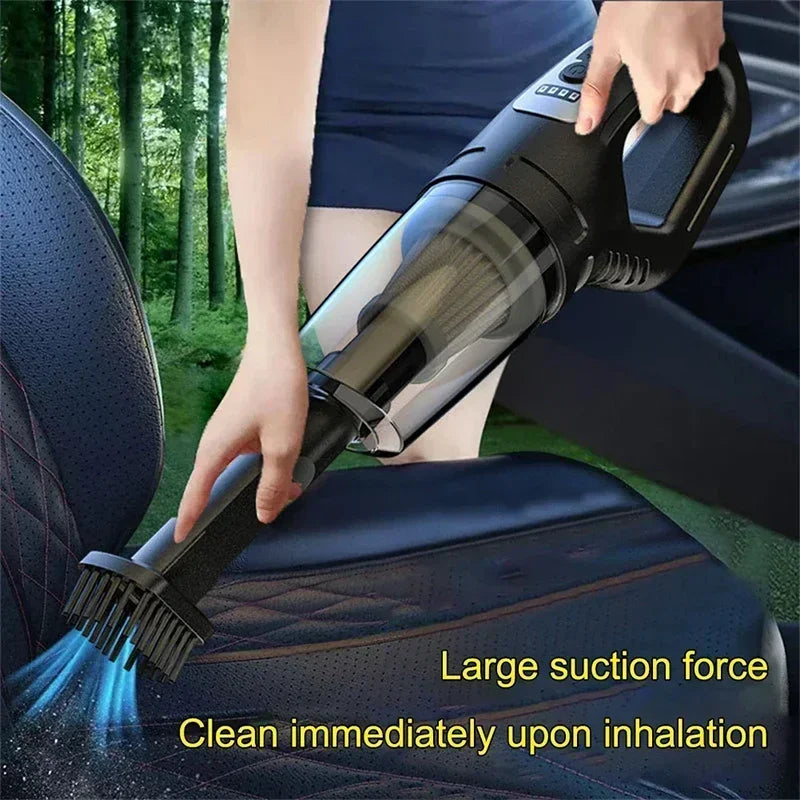 Aspiradora Inalámbrica de Mano con Gran Potencia de Succión, Recargable con Carga Rápida para Coche, Hogar y Eliminación de Pelo de Mascotas
