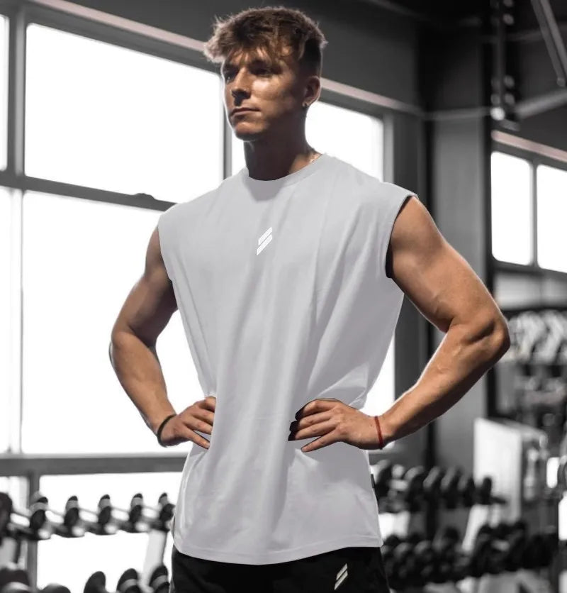 Camiseta sin mangas para hombre, camiseta de culturismo y Fitness de secado rápido, chaleco de baloncesto a la moda para hombre, camiseta sin mangas de gimnasio transpirable de malla para verano para hombre
