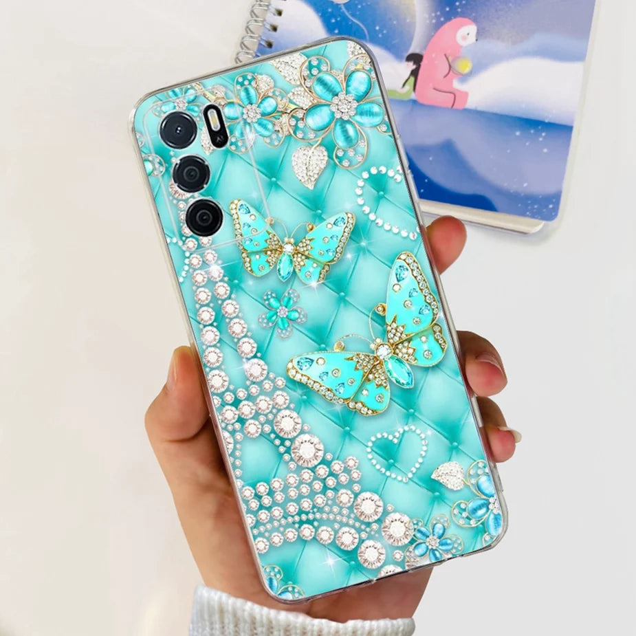 Para Oppo A16 A16s funda elegante pintada contraportada suave funda de teléfono delgada para Oppo A16s OppoA16 s CPH2269 Coque Fundas carcasa de parachoques