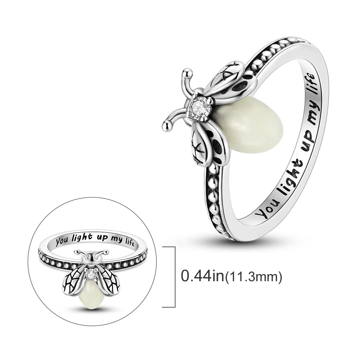 Anillo de plata 925 con diseño Original de luciérnaga y amor infinito, anillos de dedo de circón para mujer, regalo de joyería de boda de alta calidad