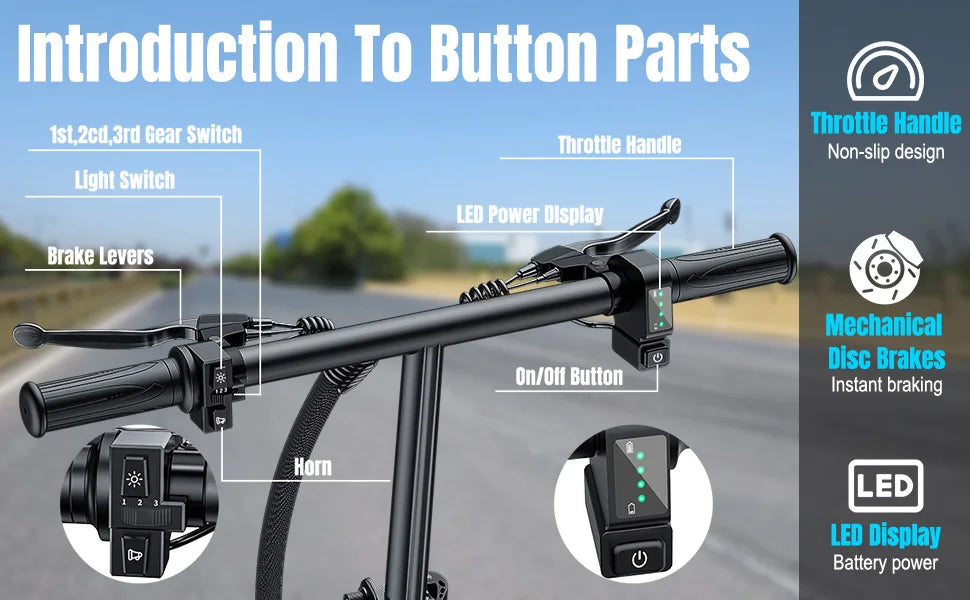 Bicicletas eléctricas para adultos de 560W, 24MPH, batería extraíble de 48V10.4AH, bicicleta eléctrica plegable de 14 pulgadas, bicicleta eléctrica con absorción de impactos múltiple
