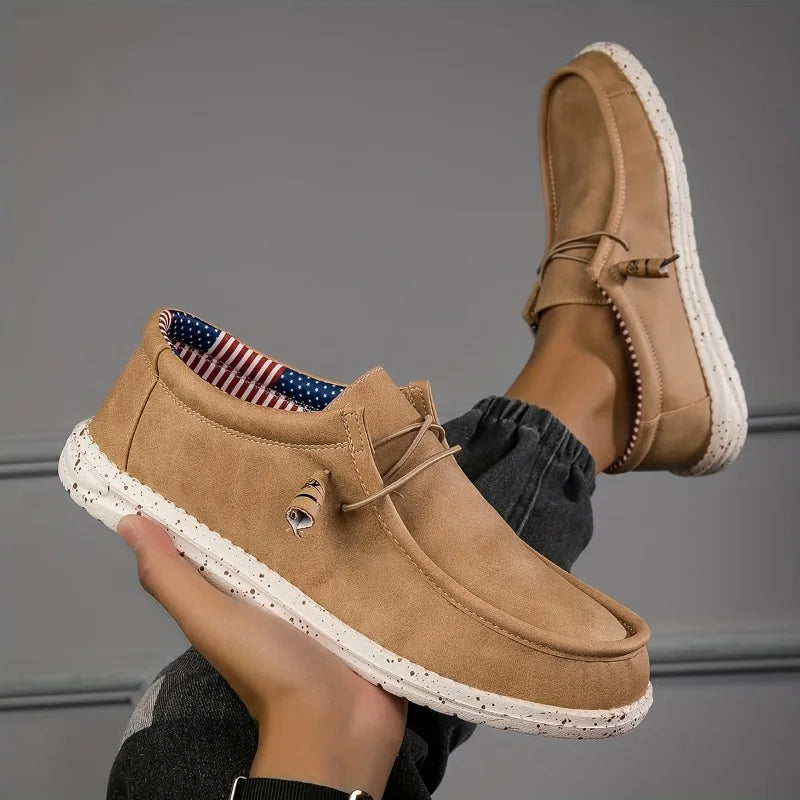 Zapatos de hombre, mocasines, zapatos vulcanizados suaves y cómodos, zapatos planos, zapatos para caminar para hombre, mocasines informales sin cordones, zapatos náuticos para hombre