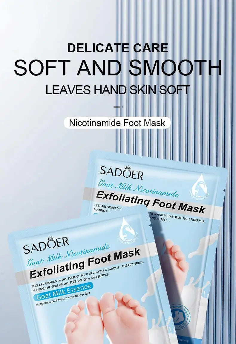 3 pares SADOER mascarilla de lavanda para pies mascarilla exfoliante de pies hidratante antienvejecimiento pies pedicura exfoliante pies cuidado de la piel