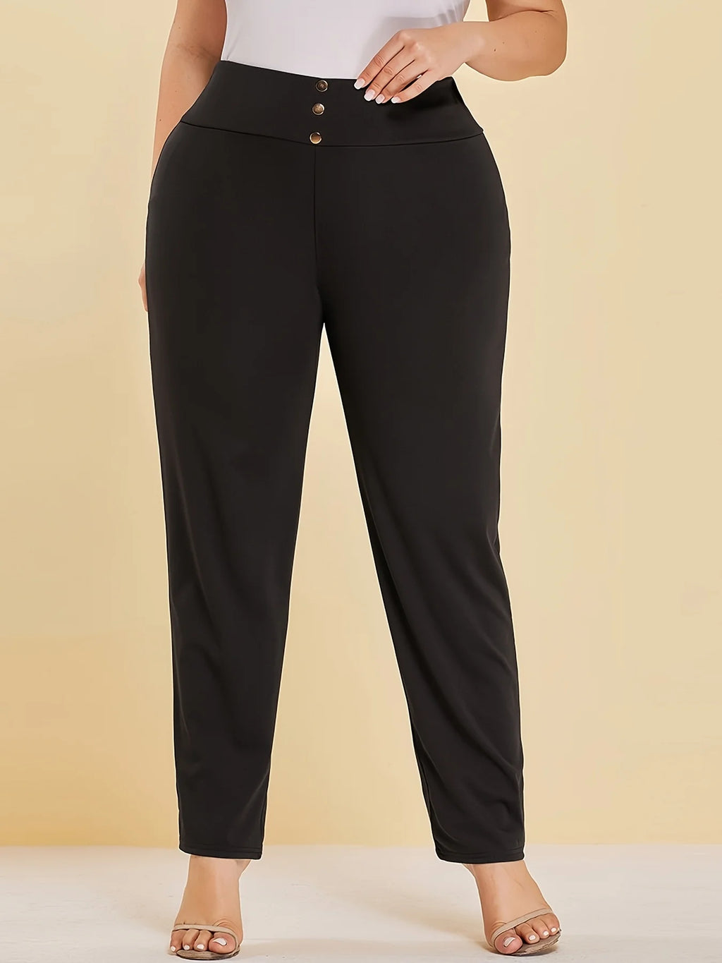 Otoño e Invierno nuevas mujeres de talla grande tejido de punto modelos casuales diseño de hendidura pantalones rectos