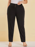 Otoño e Invierno nuevas mujeres de talla grande tejido de punto modelos casuales diseño de hendidura pantalones rectos