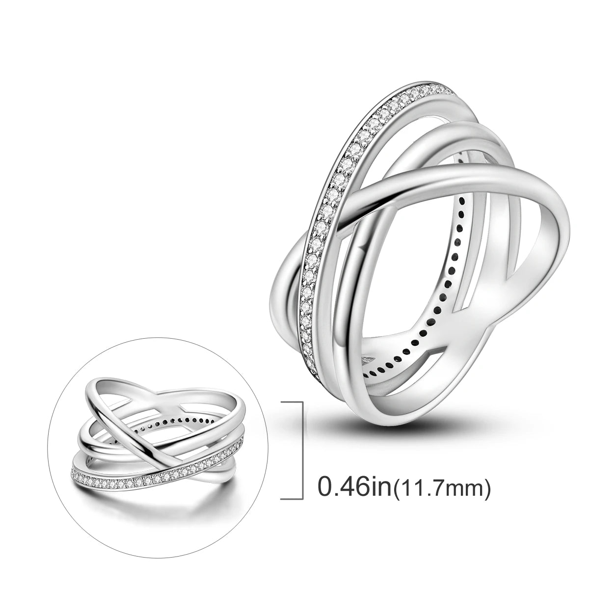Anillo de plata 925 con diseño Original de luciérnaga y amor infinito, anillos de dedo de circón para mujer, regalo de joyería de boda de alta calidad