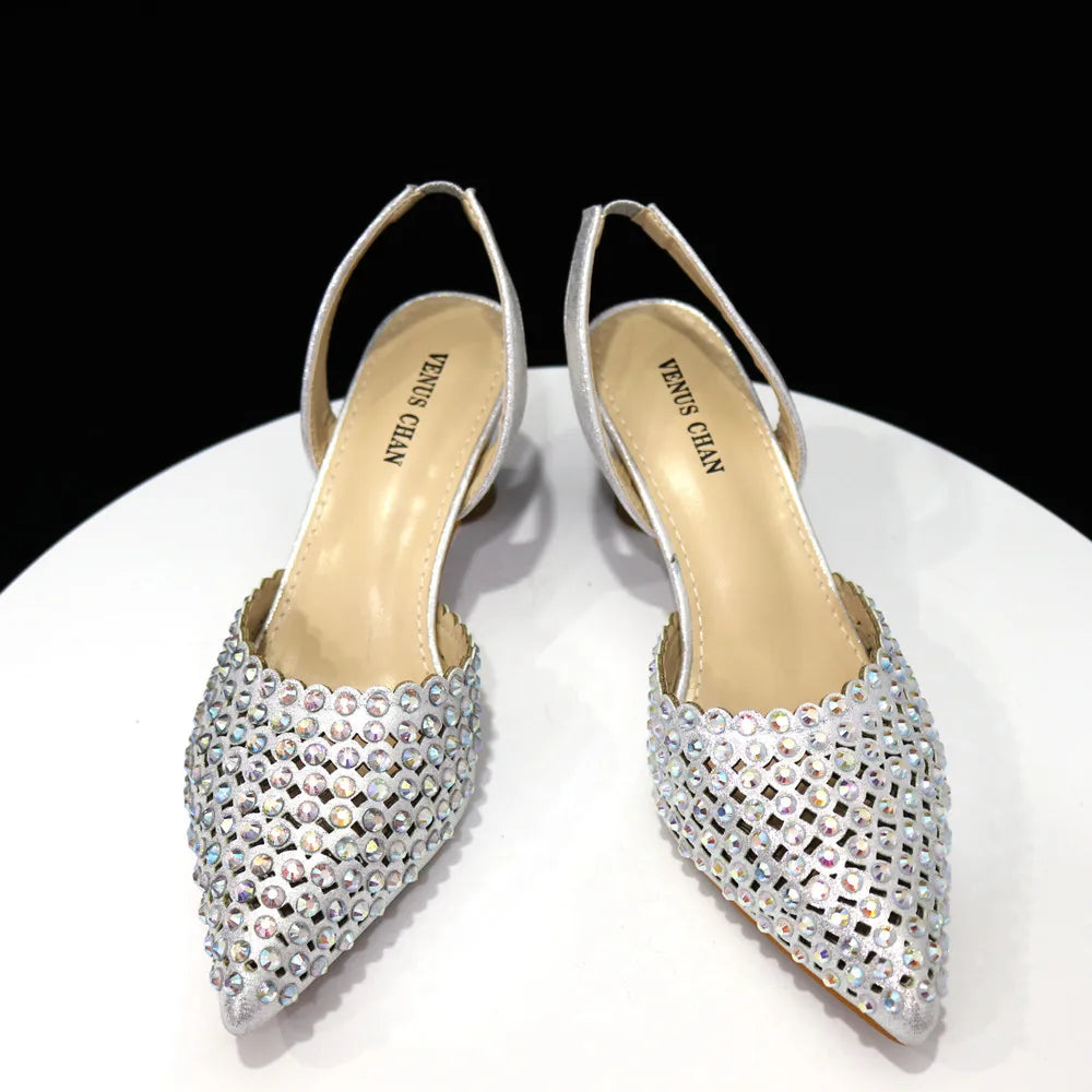Sandalias con fondo de Muffin decoradas con cuentas para mujer, zapatos y bolso cómodos y versátiles, elegantes, a la moda, verano, 2023