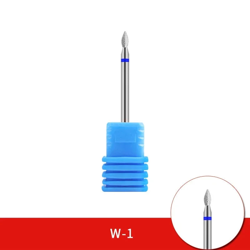 Brocas de cerámica para uñas de diamante, fresa para manicura, limas rotativas para cutículas izquierda y derecha, herramientas de accesorios para uñas DIY