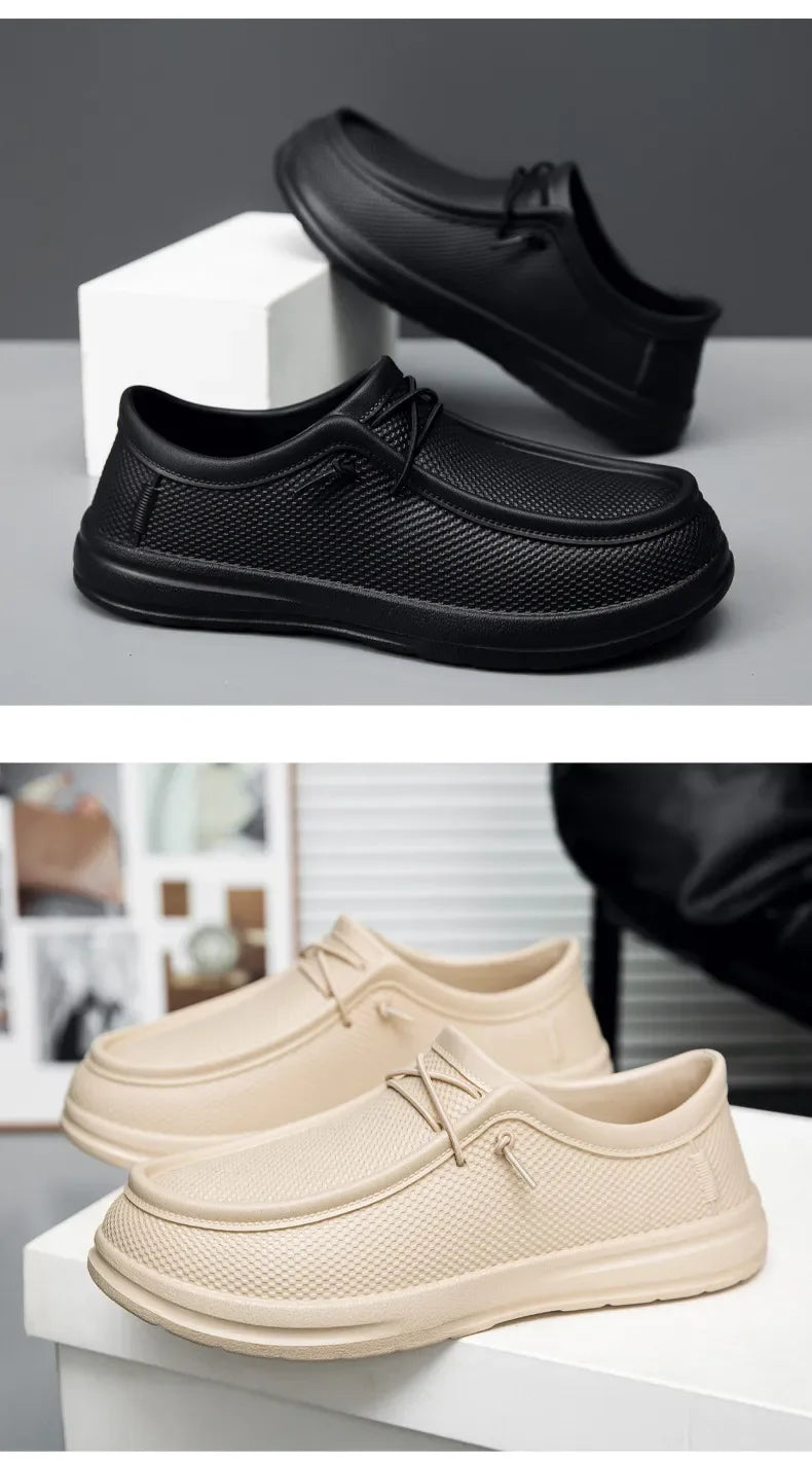 Zapatos de trabajo de cocina para hombre, zapatos de Chef impermeables antideslizantes, zapatos de trabajo informales a la moda para hombre, zapatos de agua para exteriores de talla grande 40-47