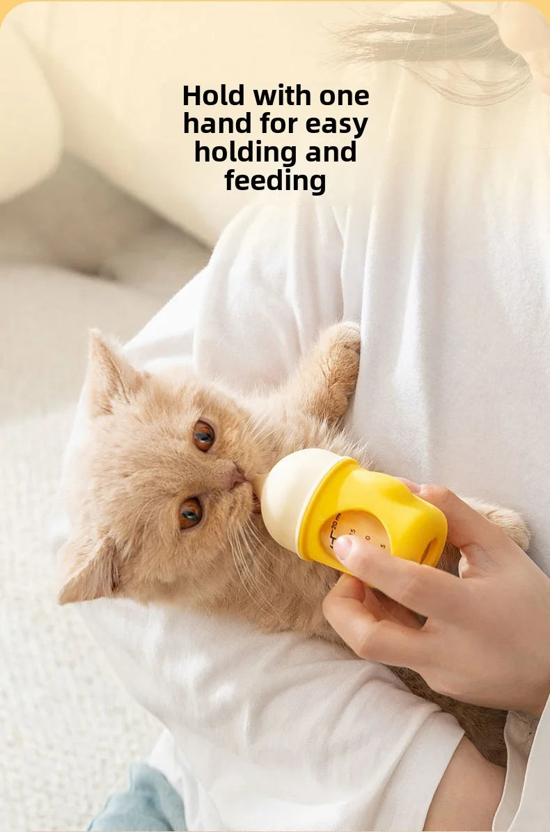 Nueva botella de leche para mascotas, gato, perro, biónico, antiasfixia, cachorro recién nacido, gato, botella de silicona, leche potable, ver escala