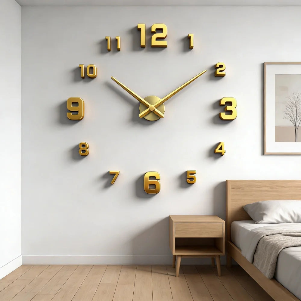 Reloj de pared grande 3D, relojes de pared clásicos luminosos, reloj Digital DIY, relojes de pared, pegatinas, reloj silencioso para el hogar, mesa de salón
