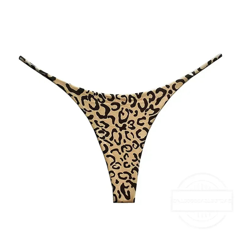 Bragas de algodón con estampado de leopardo para mujer, bragas sexis, Tanga de cintura baja, Bikini con espalda en T, ropa interior sin costuras, lencería femenina, talla S-XXL