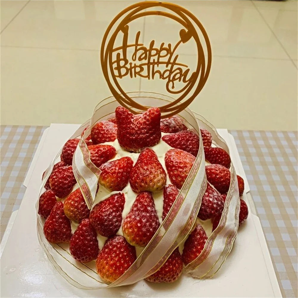 10 Uds. De plástico Gittler, adorno para tarta de feliz cumpleaños, letrero decorativo ostentoso, adorno para tarta de feliz cumpleaños, decoración de postre de cumpleaños para niña