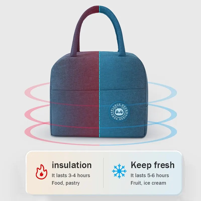 Bolsa de almuerzo aislada para mujeres y niños, bolsa térmica portátil, bolsa de hielo, contenedor de comida de lona, bolsas de Picnic de alimentos