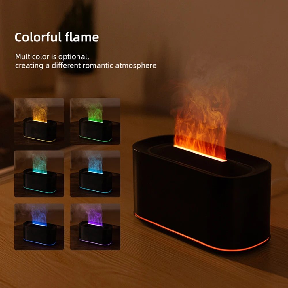 Difusor de aceites esenciales, humidificador de fuego de vapor de agua colorido con llama para sala de máquinas de terapia de aroma de aromaterapia, difusor de llama