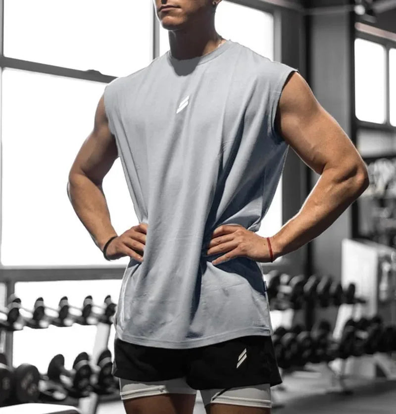 Camiseta sin mangas para hombre, camiseta de culturismo y Fitness de secado rápido, chaleco de baloncesto a la moda para hombre, camiseta sin mangas de gimnasio transpirable de malla para verano para hombre