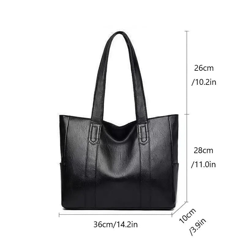 Bolso de mano vintage de gran capacidad, bolso de hombro vegano retro, bolso casual de mujer para ir al trabajo