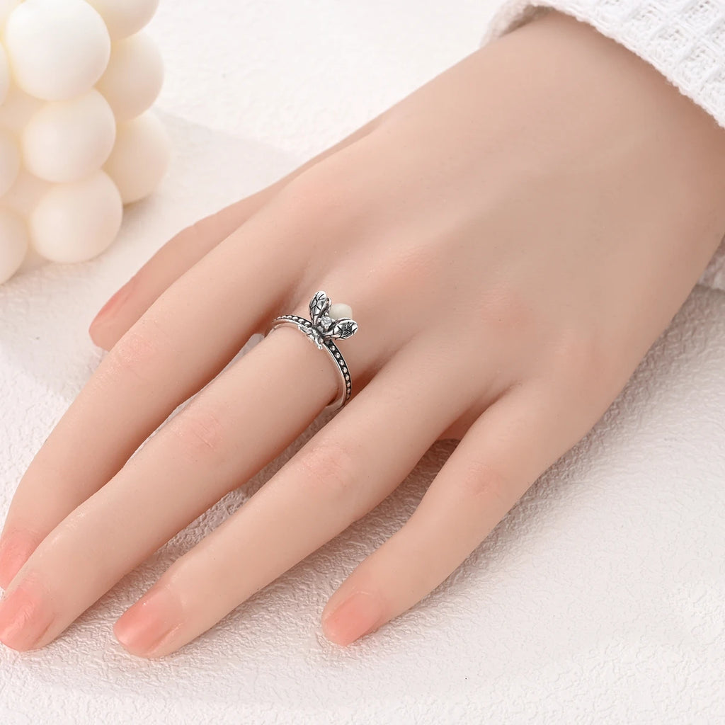 Anillo de plata 925 con diseño Original de luciérnaga y amor infinito, anillos de dedo de circón para mujer, regalo de joyería de boda de alta calidad