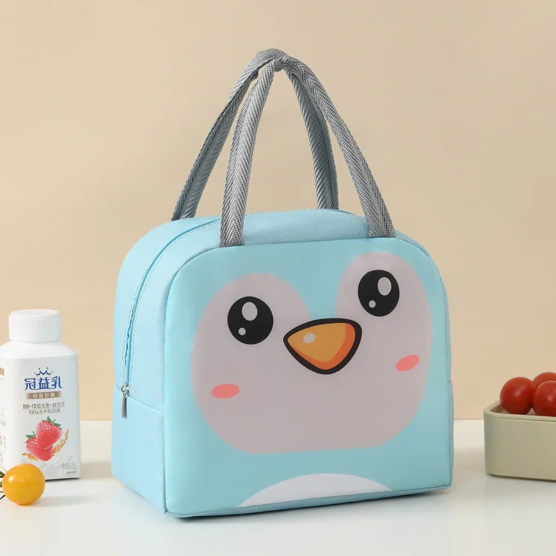 Bolsas de almuerzo térmicas de animales de dibujos animados para niños con envío gratis, bolsas aislantes de almacenamiento para niños y niñas, fiambrera Banto