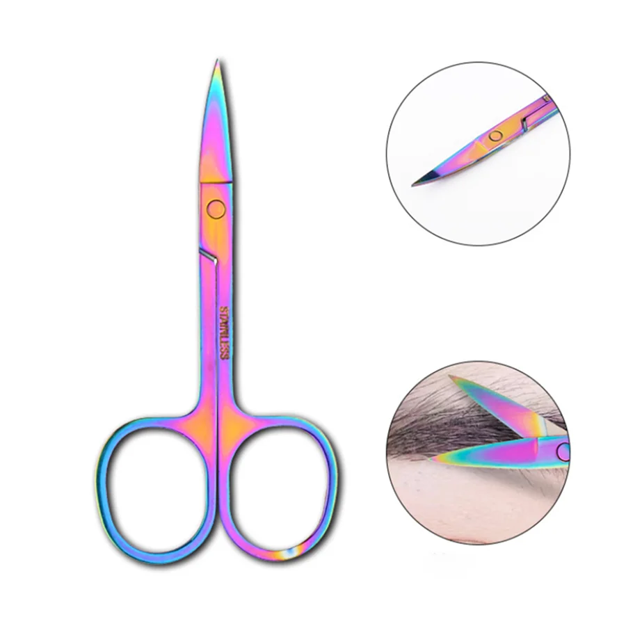 1 Uds tijeras multiusos para Barba pequeña tijeras para cejas herramienta de recorte colorida para uñas y cutículas