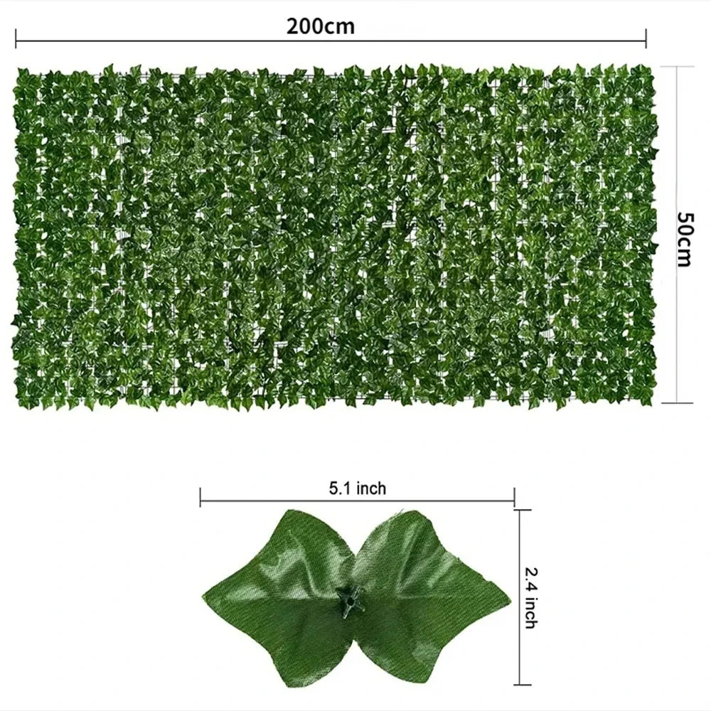 Paneles de valla de hojas verdes con seto de hiedra Artificial, pantalla de valla de privacidad falsa para decoración de hogar, jardín y balcón al aire libre