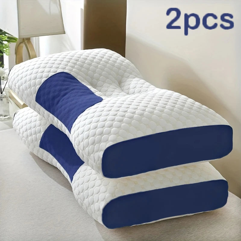 Almohadas de masaje para el cuello, soporte ortopédico ergonómico ajustable para contorno, núcleo de almohada de alta calidad, comodidad para dormir para todas las estaciones, 2 uds.