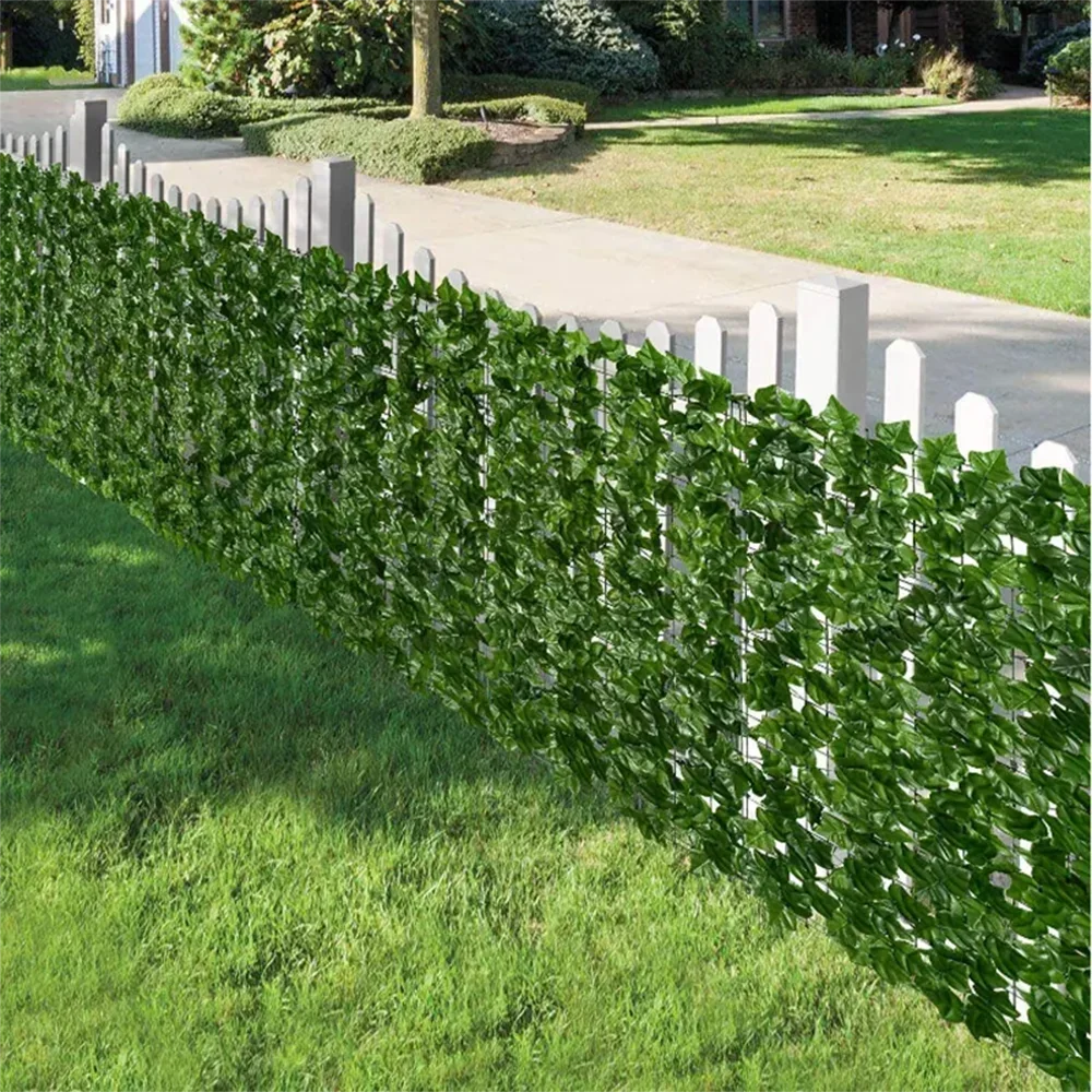 Paneles de valla de hojas verdes con seto de hiedra Artificial, pantalla de valla de privacidad falsa para decoración de hogar, jardín y balcón al aire libre