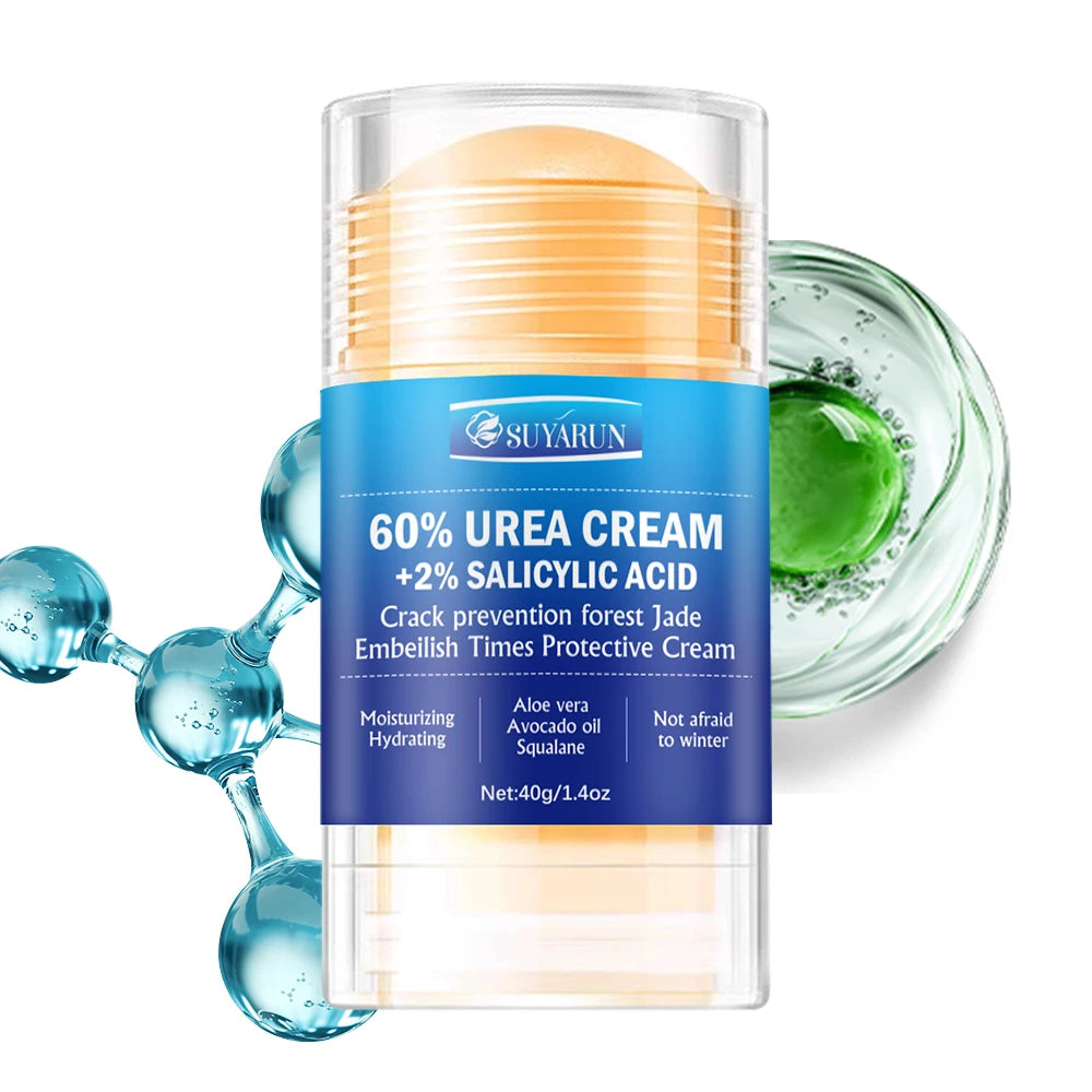 SUYARUN Crema para el cuidado de los pies con urea al 60% - Reparación intensiva del talón agrietado, eliminador de callos para pies secos - Absorción rápida de la piel del pie.