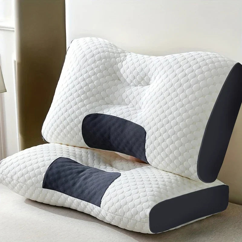 Almohada Cervical Ergonómica para Todas las Estaciones, 2 Piezas, Ajustable, con Soporte Cervical y Masaje, Cómoda para Dormir en Casa