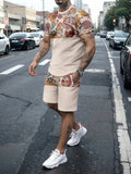 Ropa de verano 2025 para hombre, Top de manga corta con estampado de letras, pantalones cortos de cintura elástica para hombre,