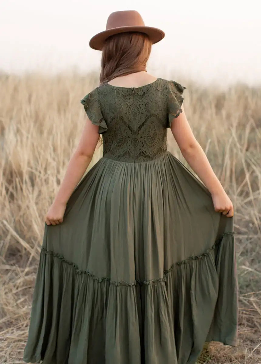 Vestidos largos bohemios de encaje para niñas de 3 a 14 años, vestido de fiesta de princesa con flores para bebés y niños, disfraz, ropa para niños