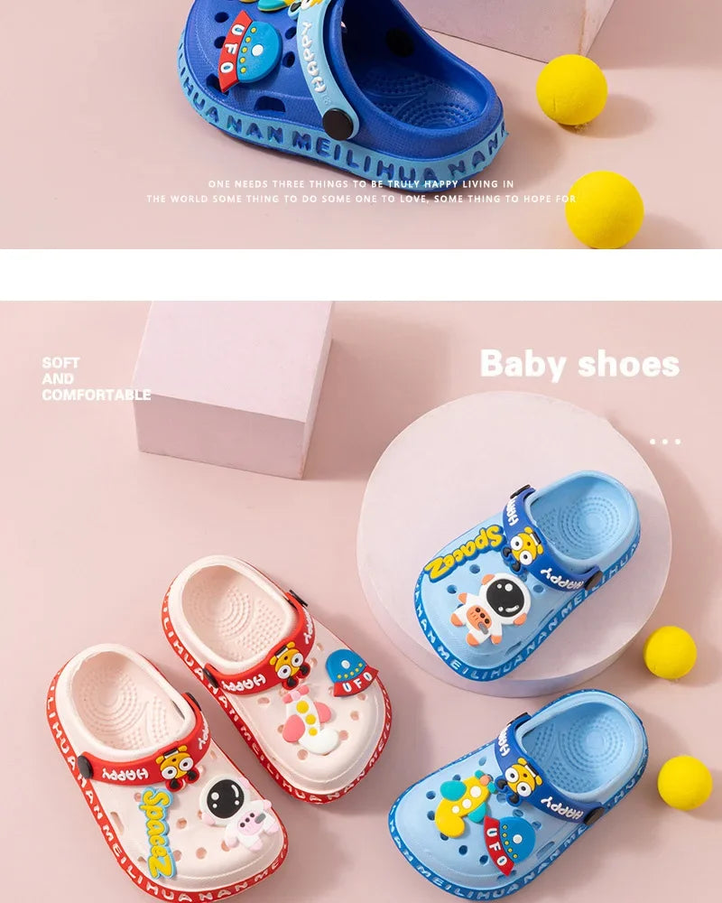 Zapatos de jardín para niños, bonitas sandalias de playa de dibujos animados de EVA, zapatillas de verano para bebés, zapatillas suaves de alta calidad para exteriores, zapatos con tapa