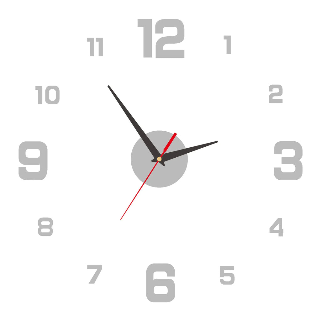 Reloj colgante de pared DIY sin marco creativo 3D, pegatinas de pared, reloj Digital silencioso para el hogar, decoración de pared para sala de estar y oficina
