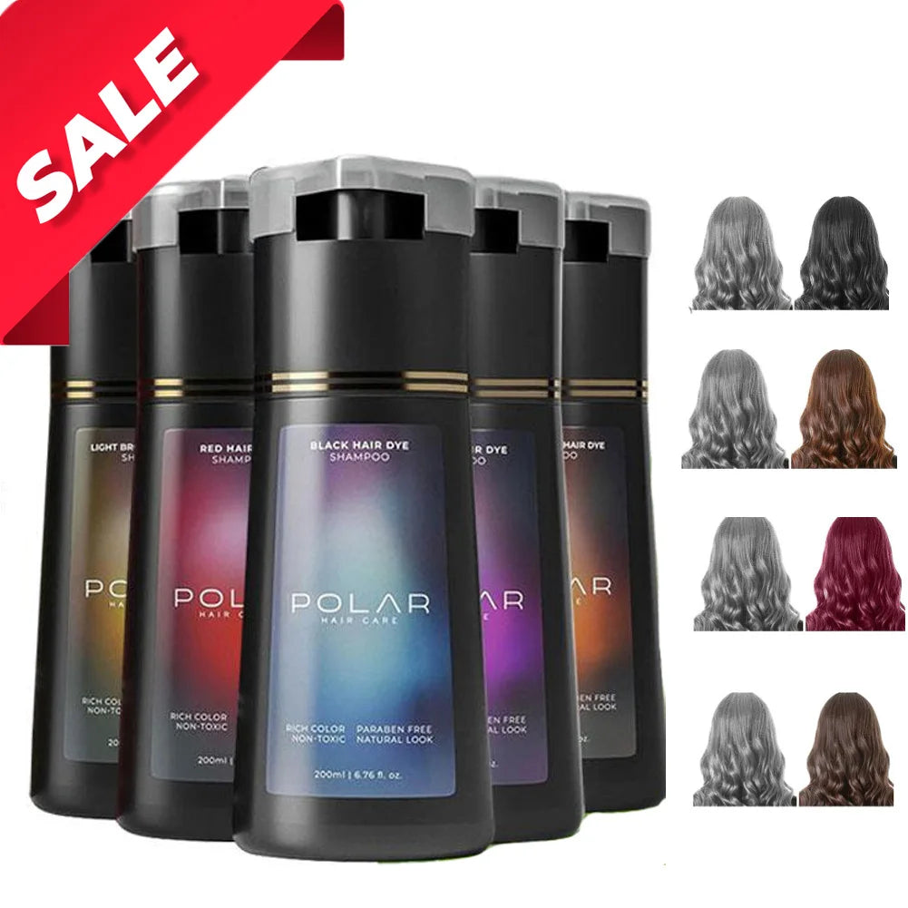 Champú para teñir el cabello para cabello gris para mujeres y hombres, Kit de tinte para el cabello Natural, champú semipermanente para teñir el cabello, negro, marrón, morado, 200ml