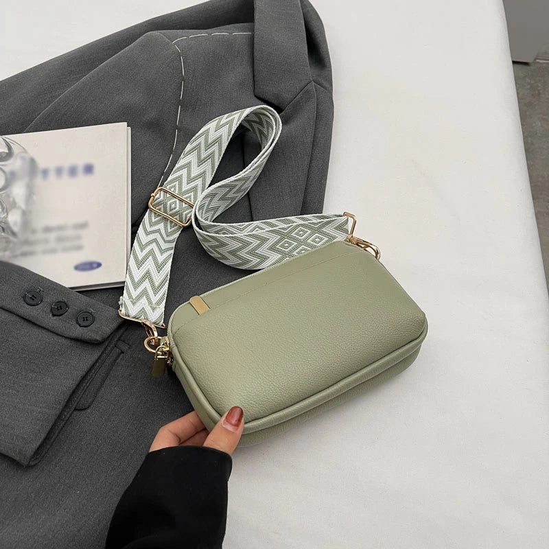 Bolso cruzado vegano elegante para mujer, bolso de hombro de PU minimalista y a la moda, compacto, espacioso, apto para teléfono