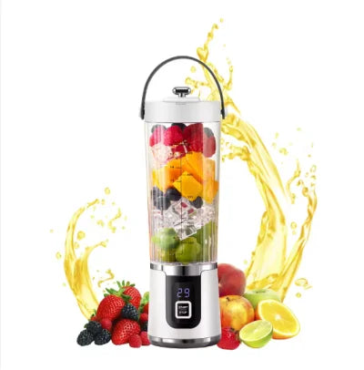 Exprimidor portátil con carga USB de 12 cuchillas, mini licuadora personal de 500 ml, máquina eléctrica para hacer batidos, mezclador compacto recargable para batidos, bebidas de frutas y verduras, uso en viajes, hogar, of