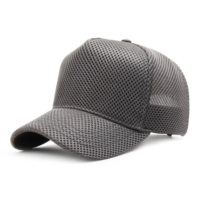 Gorra de béisbol de malla de verano de talla grande de cabeza grande para hombres y mujeres gorra transpirable de camionero ajustable para deportes al aire libre correr