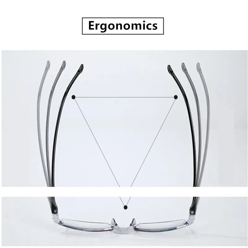 2 pares nuevos hombres mujeres gafas de lectura sin montura Anti luz azul bifocal aumento lejano gafas para presbicia + 150 + 200