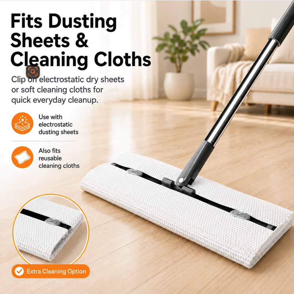 Juego de fregona plana y cubo Joybos con escurridor manos libres, sistema de limpieza de suelos de doble cámara de 13 pulgadas para lavado y secado, 360 °   Cabezal giratorio para madera dura/baldosas, incluye 2 almohadilla