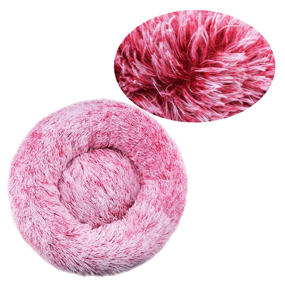 Cama redonda para perros, cama cálida de invierno para gatos, cesta de felpa para perros, cama lavable para mascotas, sofá para perros pequeños, medianos y grandes